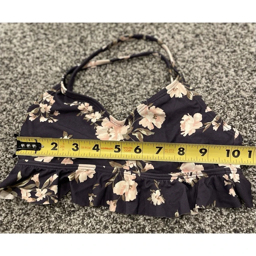 Girls O'Neill Swim Top Bralette Swimsuit Size 7 Youth Floral Ruffles